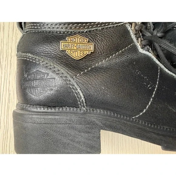 Harley Davidson Women Tyler Lace Up Chukka Ankle Boot 84280 Black Leather 8.5 - Picture 9 of 13